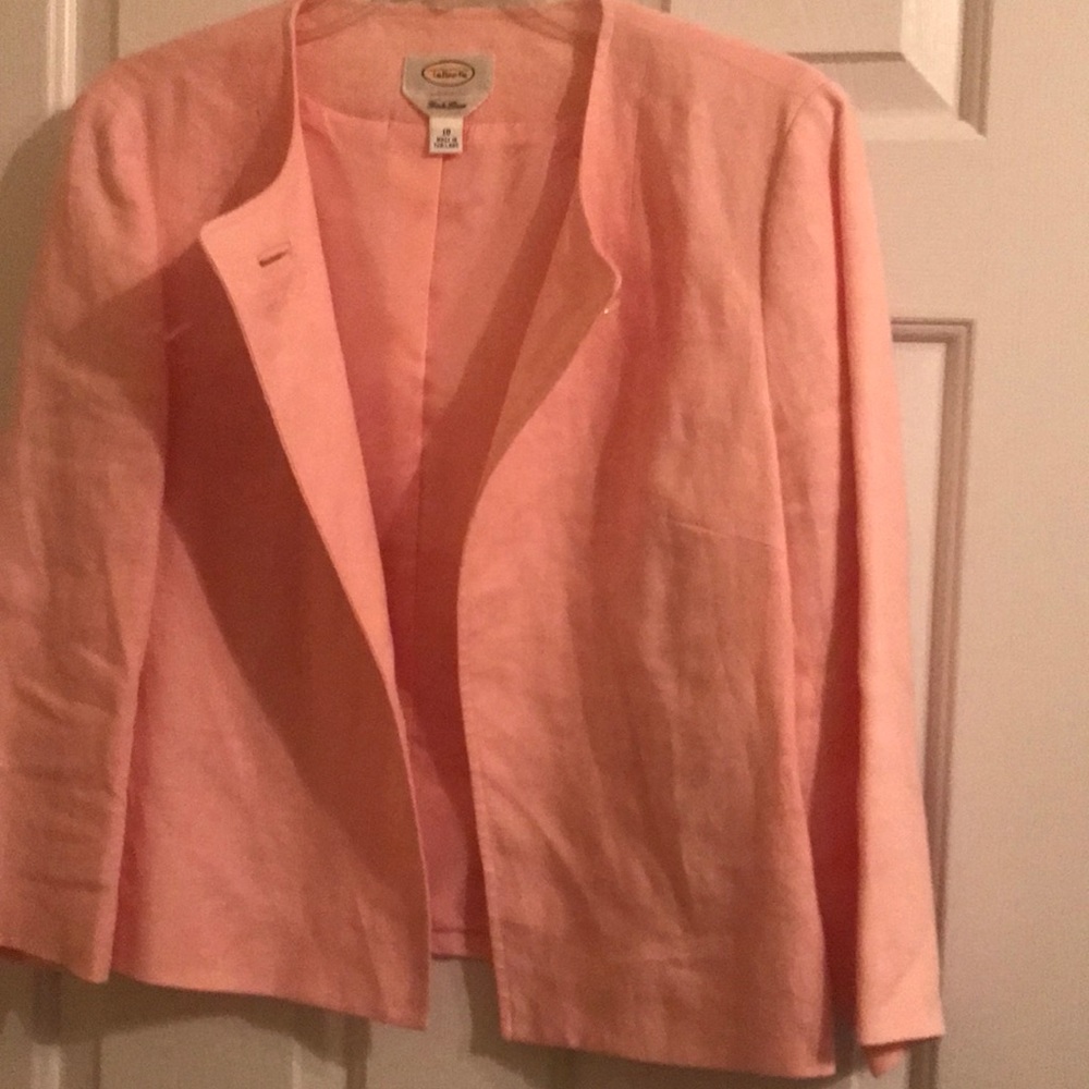 Talbots 100% Irish Linen Pink Cropped Jacket - Picture 5 of 7